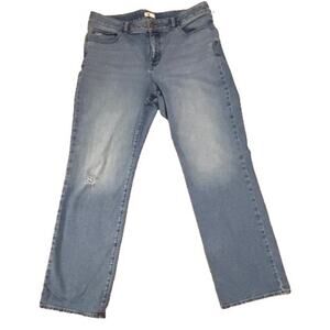 UPWEST STRAIGHT LEG DISTRESSED DENIM JEANS - 12